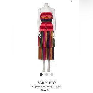 FARM RIO
Striped Midi Length Dress Size Small